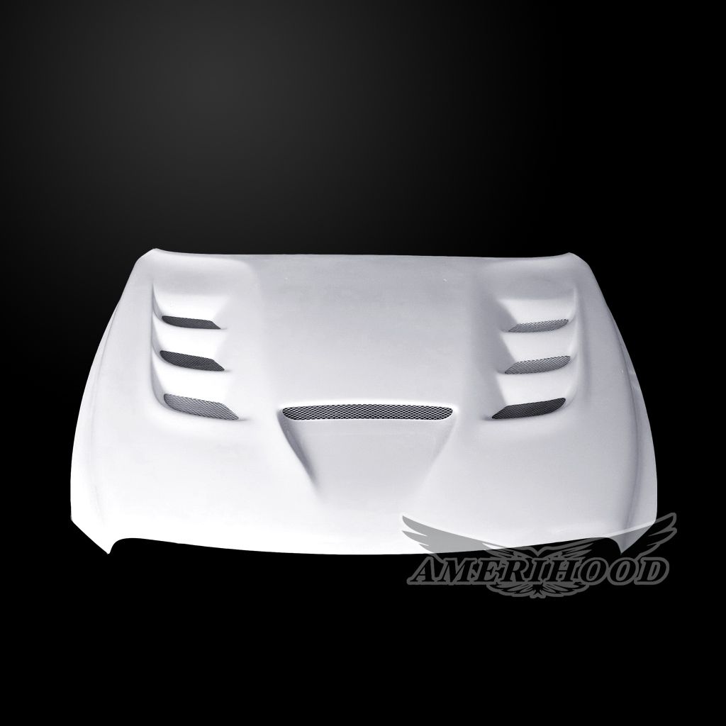AmeriHood - Dodge Ram 1500 Classic 2019-2024 Type-VIP Style Functional Heat Extractor Ram Air Hood