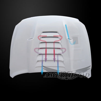 AmeriHood - Dodge Ram 3500 2010-2018 Type-S Style Functional Heat Extractor Ram Air Hood