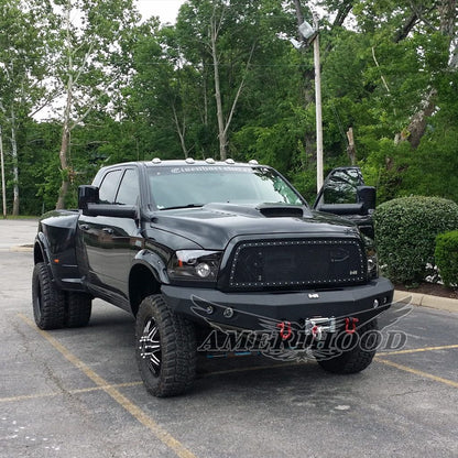 AmeriHood - Dodge Ram 3500 2010-2018 SSK Style Functional Heat Extractor Ram Air Hood