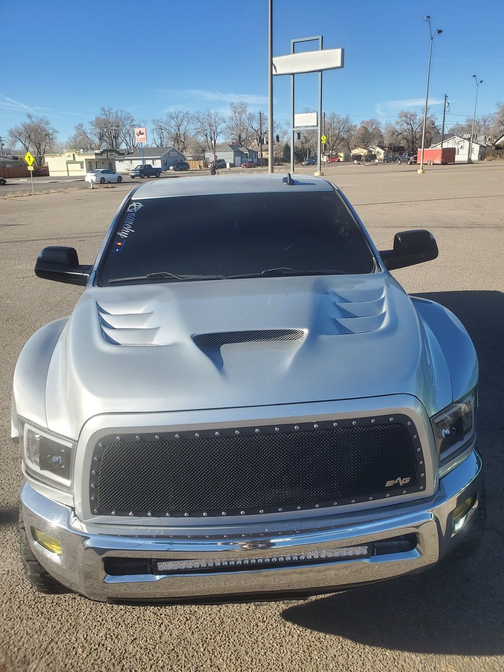 AmeriHood - Dodge Ram 3500 2010-2018 VIP Style Functional Heat Extractor Ram Air Hood