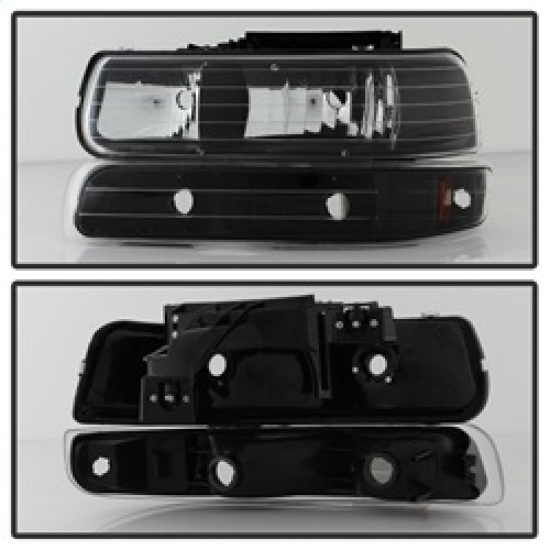 SPYDER Xtune Chevy TahOE 00-06 Amber Crystal Headlights w/ Bumper Lights Black HD-JH-CSIL99-SET-AM-BK 5064219