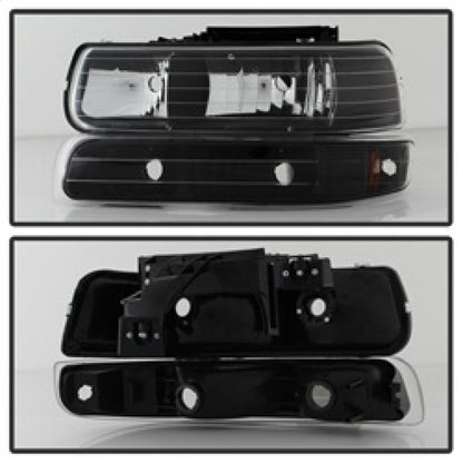 SPYDER Xtune Chevy TahOE 00-06 Amber Crystal Headlights w/ Bumper Lights Black HD-JH-CSIL99-SET-AM-BK 5064219