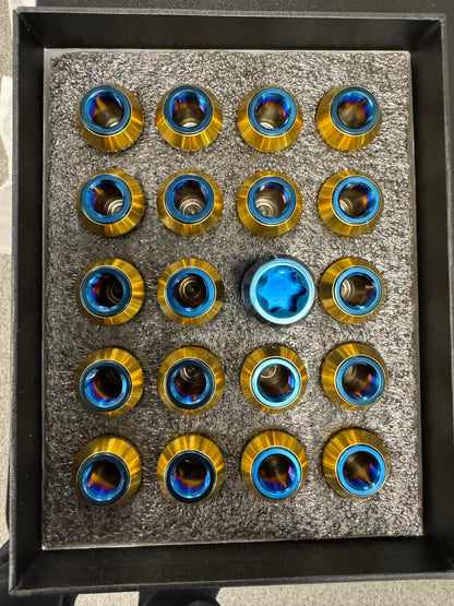 JDMuscle Titanium Lug Nuts 12x1.25 [Universal Fitment-Subaru Nissan Inifiniti, Incl. 22+ WRX, 15-21 WRX/STI]