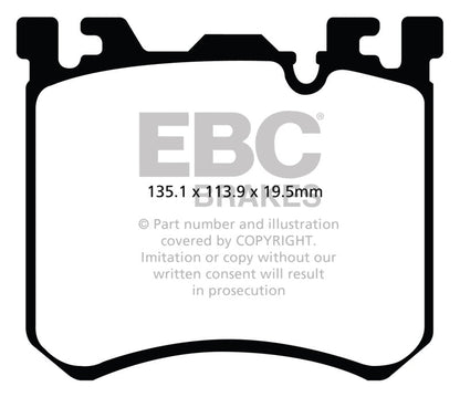 EBC 10-13 BMW X5M 4.4 Twin Turbo Redstuff Front Brake Pads