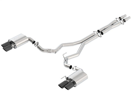 Borla 2018 Ford Mustang GT (A/T / M/T) 3in ATAK Catback Exhaust w/o Valves w/ Black Chrome Tips 140746BC