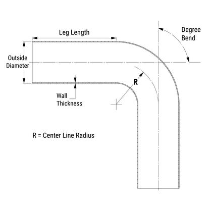 HPS Performance Products HPS 3" OD 100 Degree Bend 6061 Aluminum Elbow Pipe Tubing 16 Gauge w/ 4-3/4" CLR