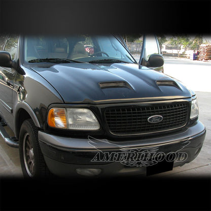 AmeriHood - Ford F-250 1997-1999 Light Duty Type-S Style Functional Ram Air Hood