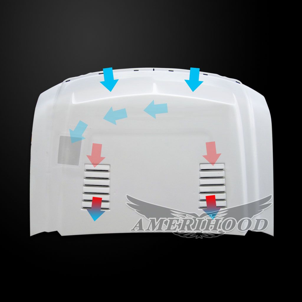 AmeriHood - Ford F-250 2008-2010 Type-E Style Functional Heat Extraction Ram Air Hood