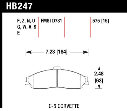 Hawk 04-09 Cadillac XLR / 01-04 Corvette Z06/ 05-06 Pontiac GTO DTC-30 Race Front Brake Pads