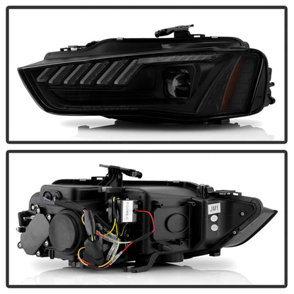 Spyder 13-16 Audi A4/S4 Halogen Model Only Projector Headlights - Black PRO-YD-AA413HALSI-BK 5088321