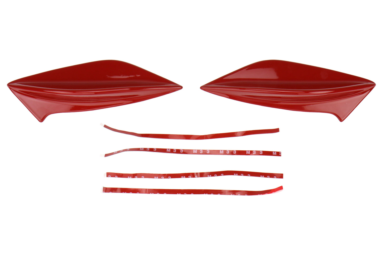 OLM STI Spoiler Side Fins - Lightning Red / Firestorm Red - 2015-2021 Subaru WRX / STI