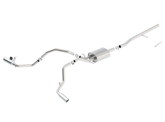 Borla 14 Silv/Sierra C/B Exh ATAK 1500 5.3L V8 AT/MT 2&4WD Ext Cab Split Side Exit 140546