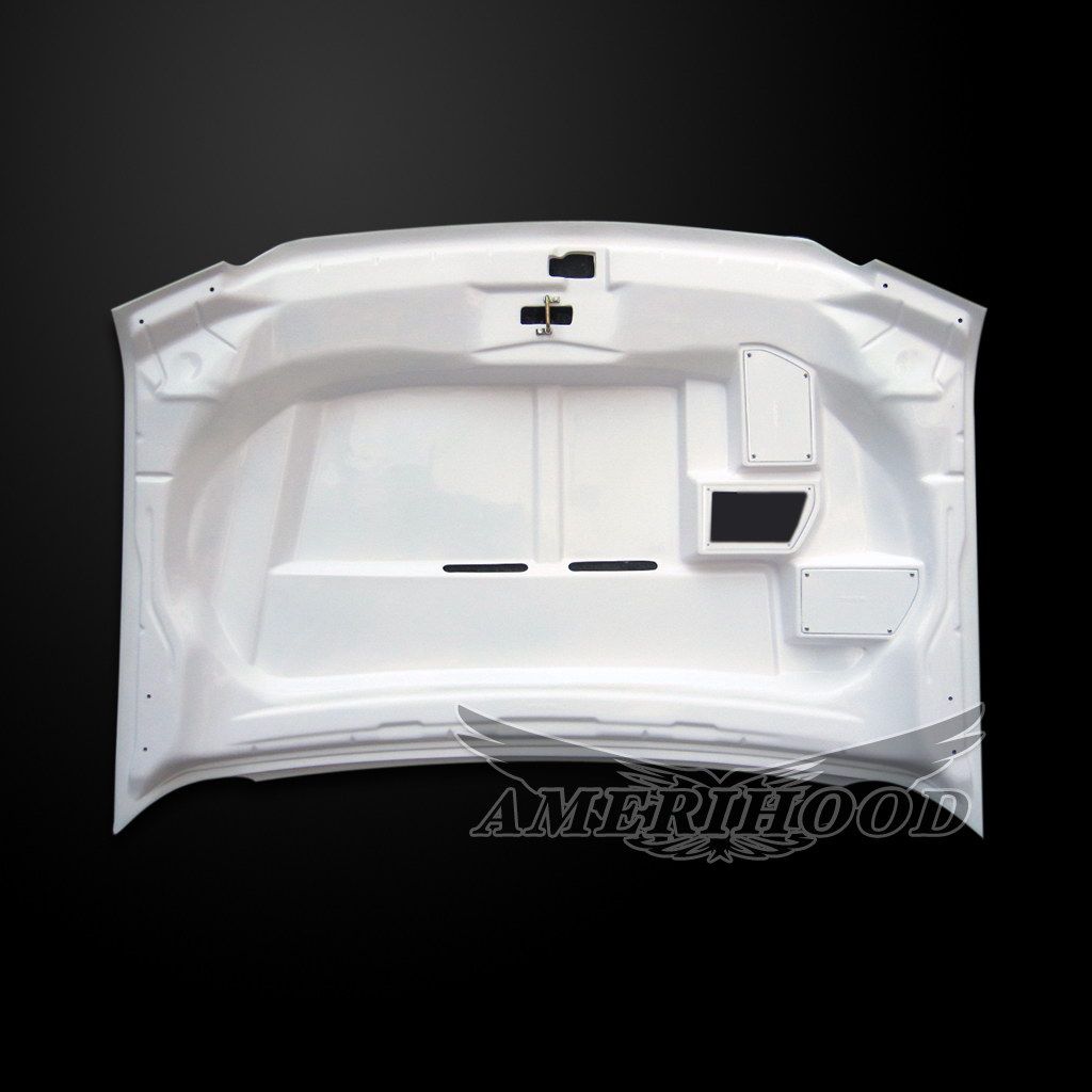 AmeriHood - Ford F-450 2003-2007 Super Duty 6.0L Diesel Type-E Style Functional Heat Extractor Ram Air Hood