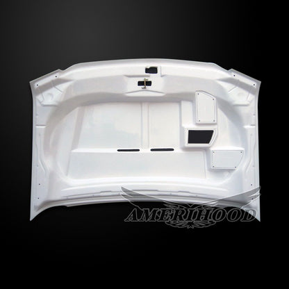 AmeriHood - Ford F-450 2003-2007 Super Duty 6.0L Diesel Type-E Style Functional Heat Extractor Ram Air Hood