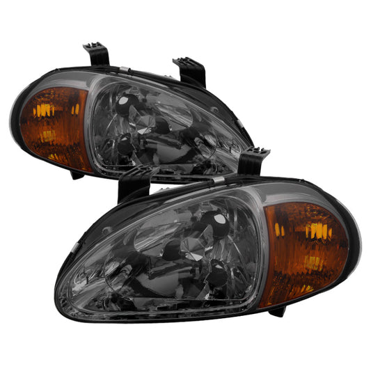 SPYDER Xtune Honda Del Sol 93-97 1Pc Amber Crystal Headlights Smoke HD-ON-HDEL93-1P-AM-SM 5014818