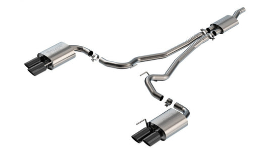 Borla 2024 Ford Mustang 2.3L Ecoboost S-Type Black Chrome Catback Exhaust w/ Quad Tips - Non-Active 140981BC