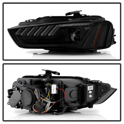 Spyder 13-16 Audi A4/S4 Halogen Model Only Projector Headlights - Black PRO-YD-AA413HALSI-BK 5088321