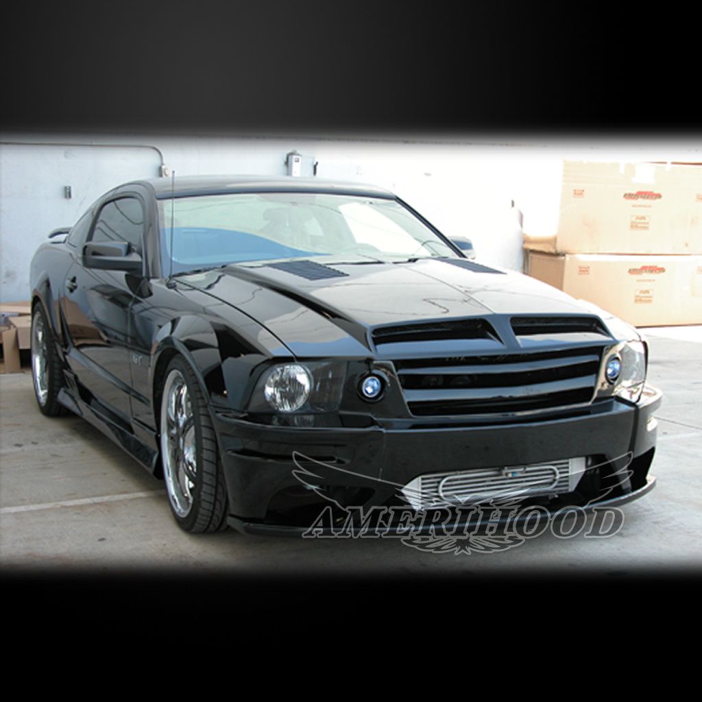 AmeriHood - Ford Mustang 2005-2009 Type-C Style Functional Ram Air Hood