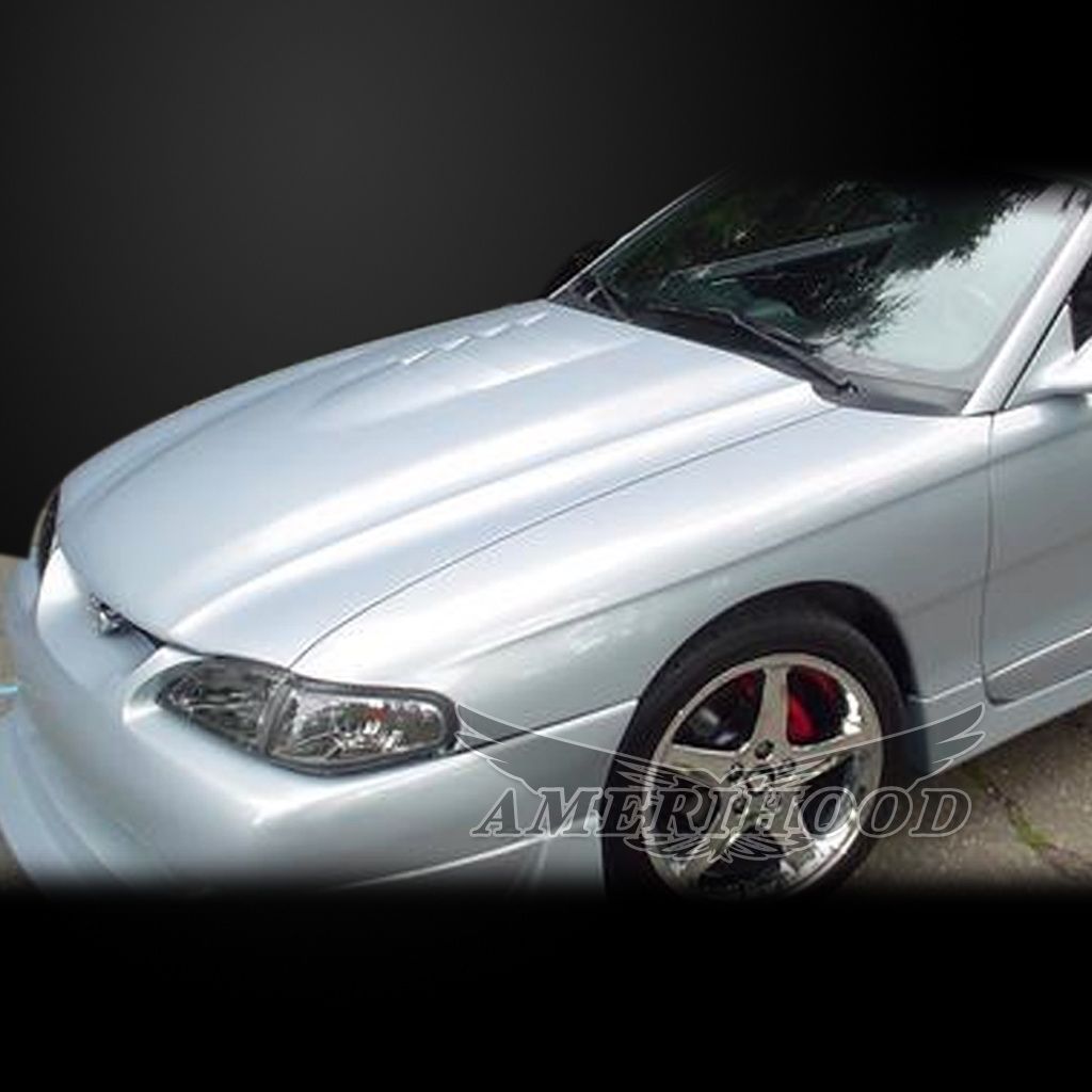 AmeriHood - Ford Mustang 1994-1998 Type-1 Style Functional Heat Extraction Cooling Hood
