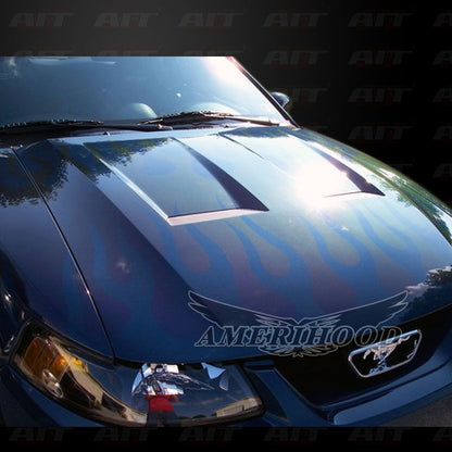 AmeriHood - Ford Mustang 1999-2004 Type-6 Style Functional Heat Extraction Cooling Hood
