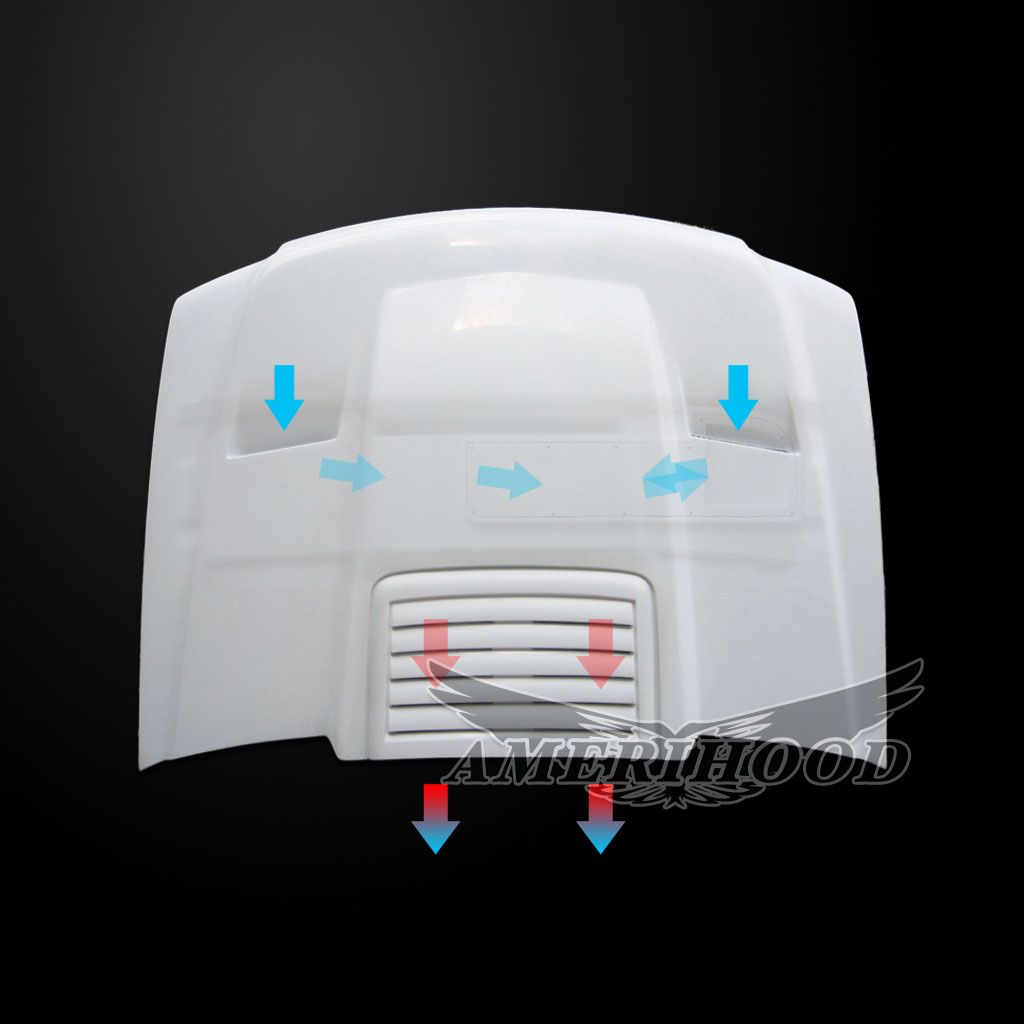 AmeriHood - GMC Sierra 1500 2007-2013 Cowl Type-2 Style Functional Ram Air Hood