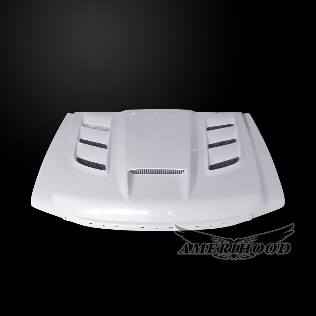 AmeriHood - GMC Sierra 2500HD 2011-2014 Type VIP Style Functional Heat Extractor Ram Air Hood