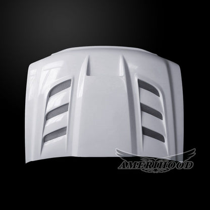 AmeriHood - GMC Sierra 2500HD 2011-2014 Type VIP Style Functional Heat Extractor Ram Air Hood