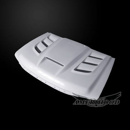 AmeriHood - GMC Sierra 2500HD 2011-2014 Type VIP Style Functional Heat Extractor Ram Air Hood