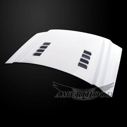 AmeriHood - GMC Sierra 1500 2014-2018 Type-E Style Functional Heat Extractor Ram Air Hood