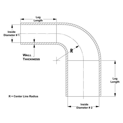 HPS Performance Products HPS 1-1/4" - 1-1/2" ID, Silicone 90 Degree Elbow Reducer Hose, High Temp 4-ply Reinforced (32mm - 38mm)