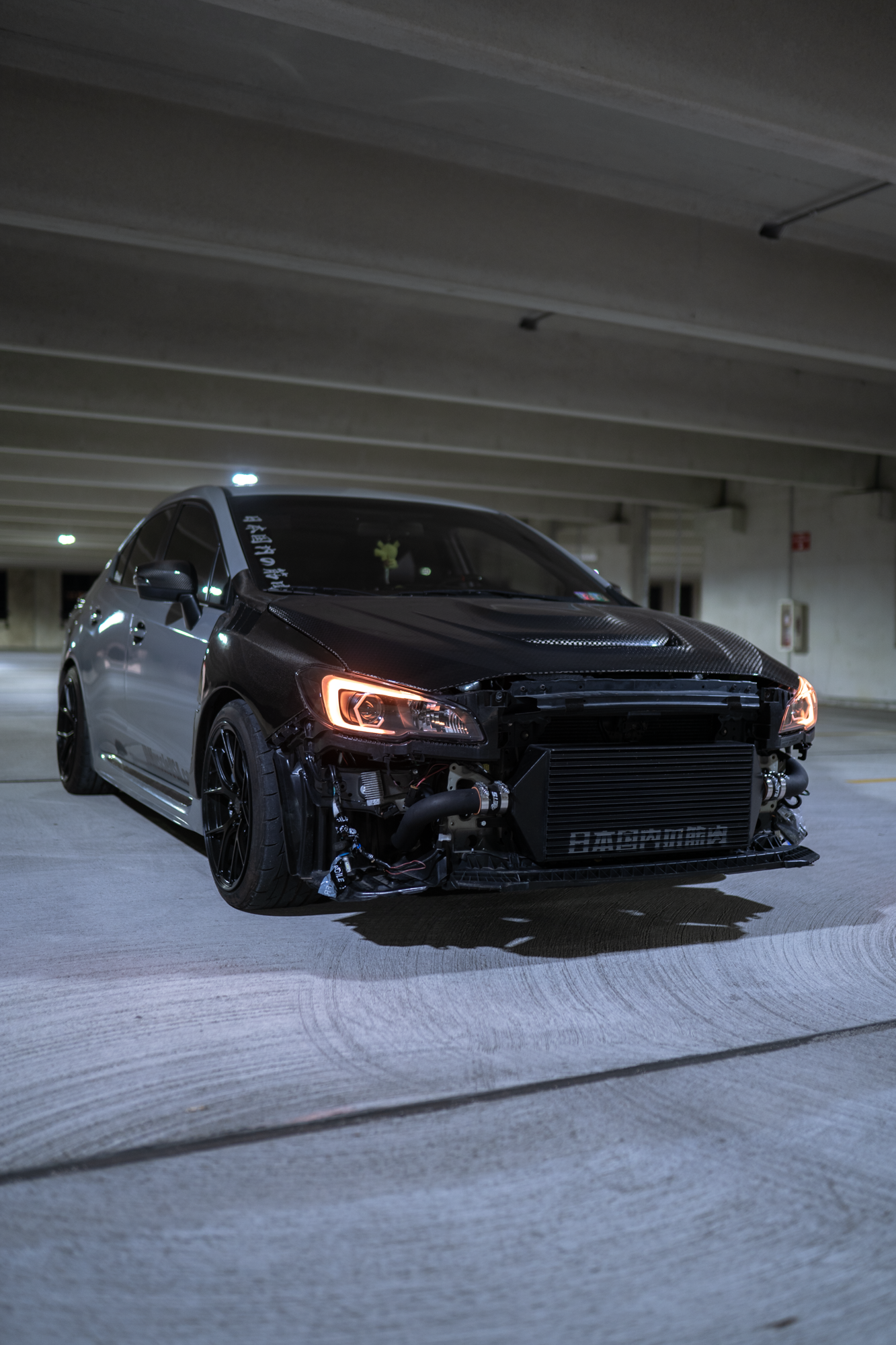 JDMuscle [15-21 WRX/STI w/ FMIC] Tanso Carbon Fiber Hood V3 Scoopless