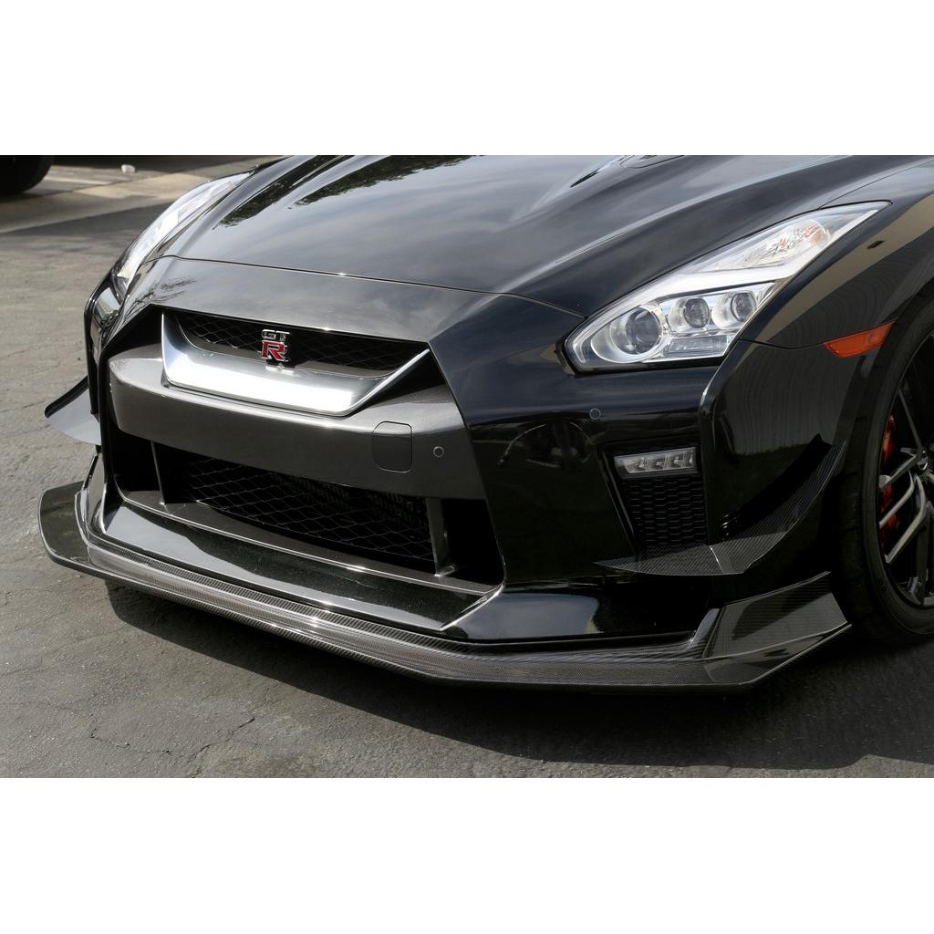 Nissan GTR R35 2017-2022-Carbon Fiber Front Bumper Canards