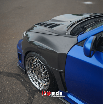 JDMuscle [08-14 STI / 11-14 WRX GRB/GVB] Tanso Carbon Fiber/FRP OE Style Fenders