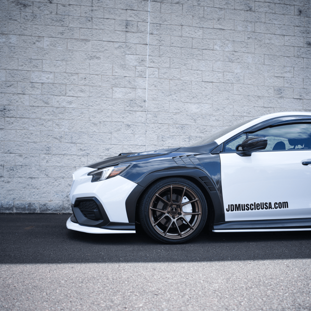 JDMuscle [22-26 WRX] 3-Piece Front Lip V1 Paint Matched / Gloss Black / RAW ABS