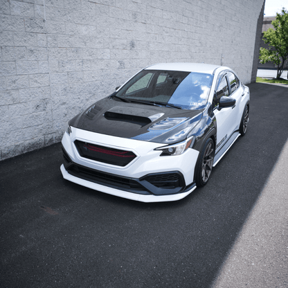 JDMuscle [22-26 WRX] 3-Piece Front Lip V1 Paint Matched / Gloss Black / RAW ABS