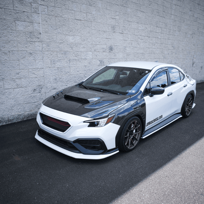 JDMuscle [22-26 WRX] 3-Piece Front Lip V1 Paint Matched / Gloss Black / RAW ABS