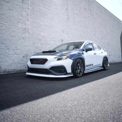 JDMuscle [22-26 WRX] 3-Piece Front Lip V1 Paint Matched / Gloss Black / RAW ABS