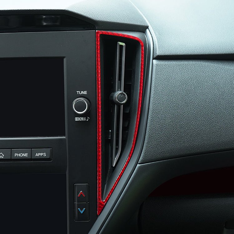 JDMuscle [22-26 WRX] P&S Series Carbon Fiber AC Trim Covers 4 PC | Black Carbon Fiber/ Red Carbon Fiber