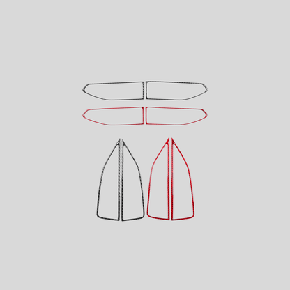 JDMuscle [22-26 WRX] P&S Series Carbon Fiber AC Trim Covers 4 PC | Black Carbon Fiber/ Red Carbon Fiber