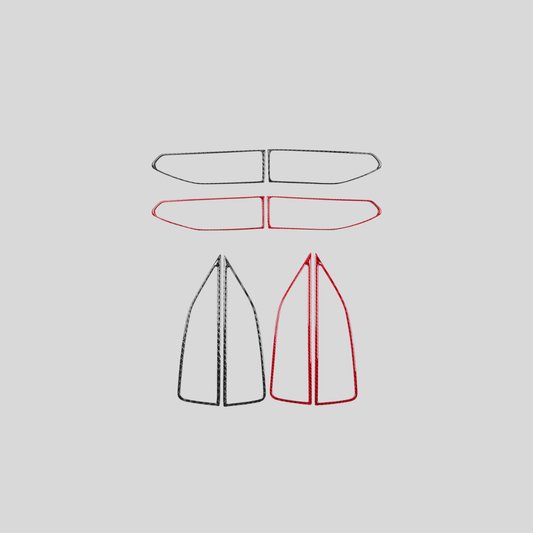 JDMuscle [22-26 WRX] P&S Series Carbon Fiber AC Trim Covers 4 PC | Black Carbon Fiber/ Red Carbon Fiber