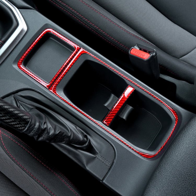 JDMuscle [22-26 WRX] P&S Series Carbon Fiber Cupholder Inner Trim | Black Carbon Fiber/ Red Carbon Fiber