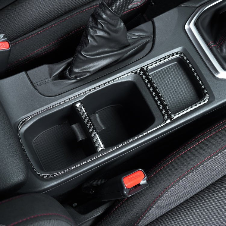 JDMuscle [22-26 WRX] P&S Series Carbon Fiber Cupholder Inner Trim | Black Carbon Fiber/ Red Carbon Fiber