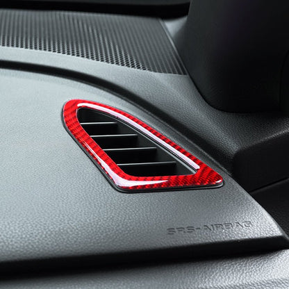 JDMuscle [22-26 WRX] P&S Series Carbon Fiber Dash AC Trim 2 PC | Black Carbon Fiber/ Red Carbon Fiber