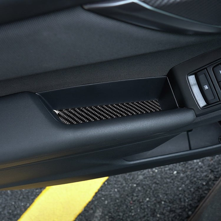 JDMuscle [22-26 WRX] P&S Series Carbon Fiber Door Pocket Covers 4 PC | Black Carbon Fiber/ Red Carbon Fiber