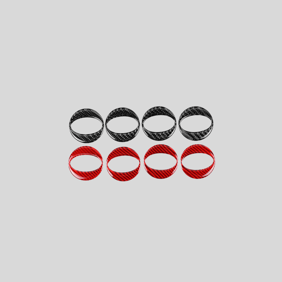 JDMuscle [22-26 WRX] P&S Series Carbon Fiber Wheel Center Cap Covers 4 PC | Black Carbon Fiber/ Red Carbon Fiber