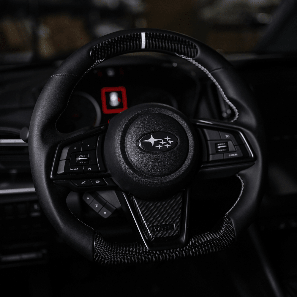 JDMuscle [22-26 WRX] Tanso Carbon Fiber Steering Wheel Lower Trim Cover