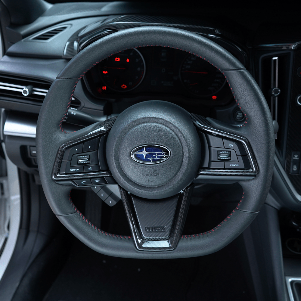 JDMuscle [22-26 WRX] Tanso Carbon Fiber Steering Wheel Trim Covers / Replacements