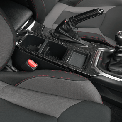 JDMuscle [22-26 WRX] Tanso Pre-preg Carbon Fiber Cup Holder Trim Cover