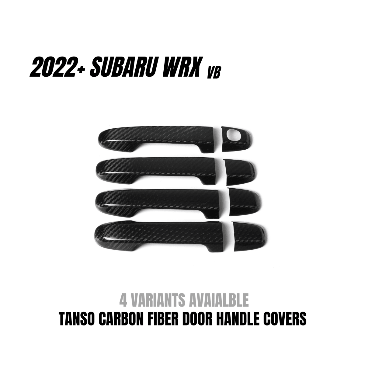 JDMuscle [22-26 WRX] Tanso Pre-preg Carbon Fiber Door Handle Covers w/ Gloss Finish