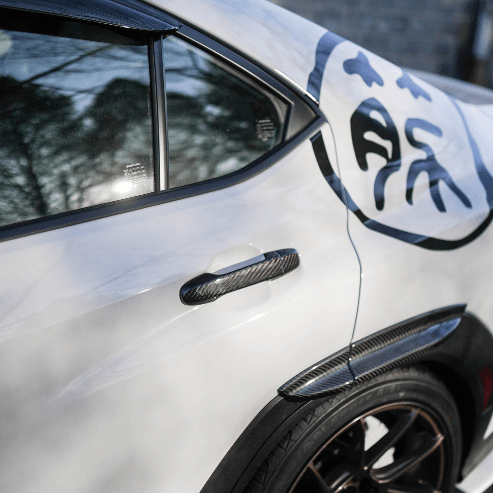 JDMuscle [22-26 WRX] Tanso Pre-preg Carbon Fiber Door Handle Covers w/ Gloss Finish